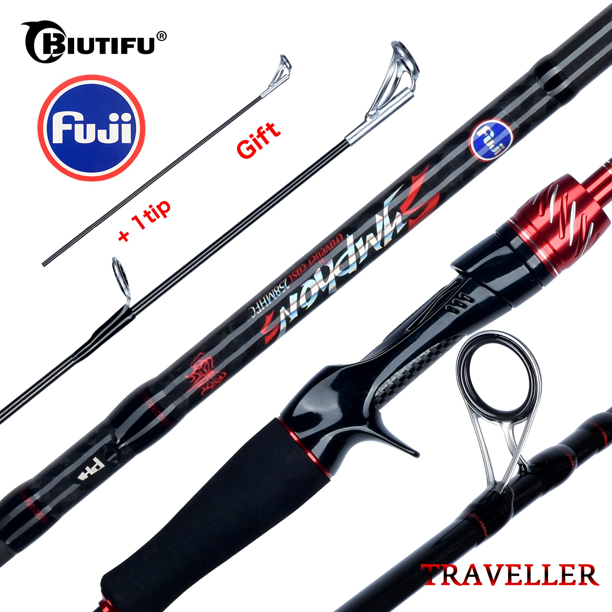 BIUTIFU Traveller Spinning Cas - Fishing Rod Surf recension och pris